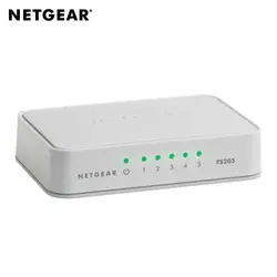 Netgear FS205, RJ-45, 10/100 Мб/с, неуправляемый сетевой коммутатор белый