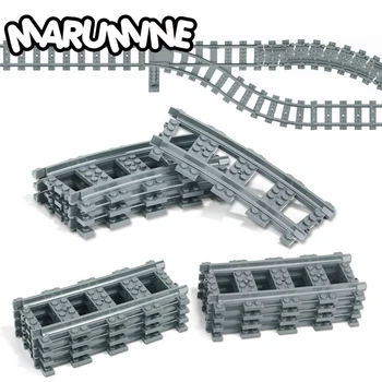 

Marumine City Trains Tracks 10-100 Pcs Straight & Curved Rails Variable Soft Track Train Building Blocks Bricks Kids Model Toys