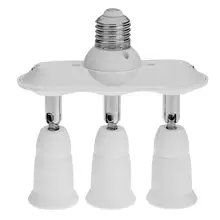 3 в 1 60 Вт вращающийся E27 конверсионный разъем головная лампа Базовая Лампа адаптер AC110-230V держатель Конвертер розетка сплиттер свет 3 головки