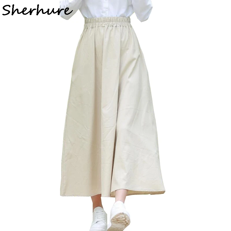 

2019 Women Summer Long Skirts Vintage Cotton And Linen High Waist Women Skirts Saia Maxi Skirt Womens Jupe Femme Saias Faldas