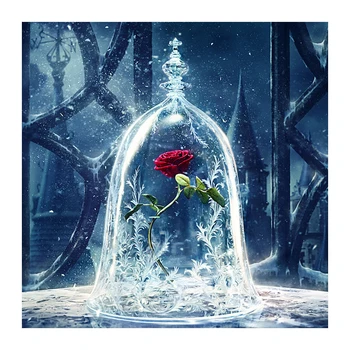 

Diamond Embroidery DIY Diamond Painting Red Rose Flower Ice Diamond Painting Cross Stitch Rhinestone Decoration ZX