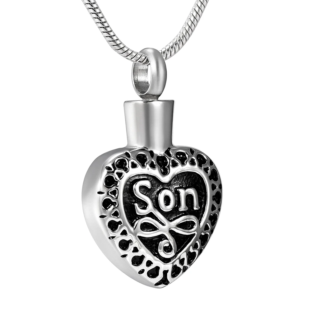 Memorial Ash Cremation Jewellery Love Hearts Urn Pendant Necklace Engraving