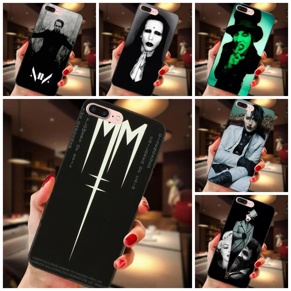 

Hot Selling Fashion Skin Thin Pc Cell Case For Apple iPhone X XS Max XR 4 4S 5 5S SE 6 6S 7 8 Plus Marilyn Manson Diy Colorful