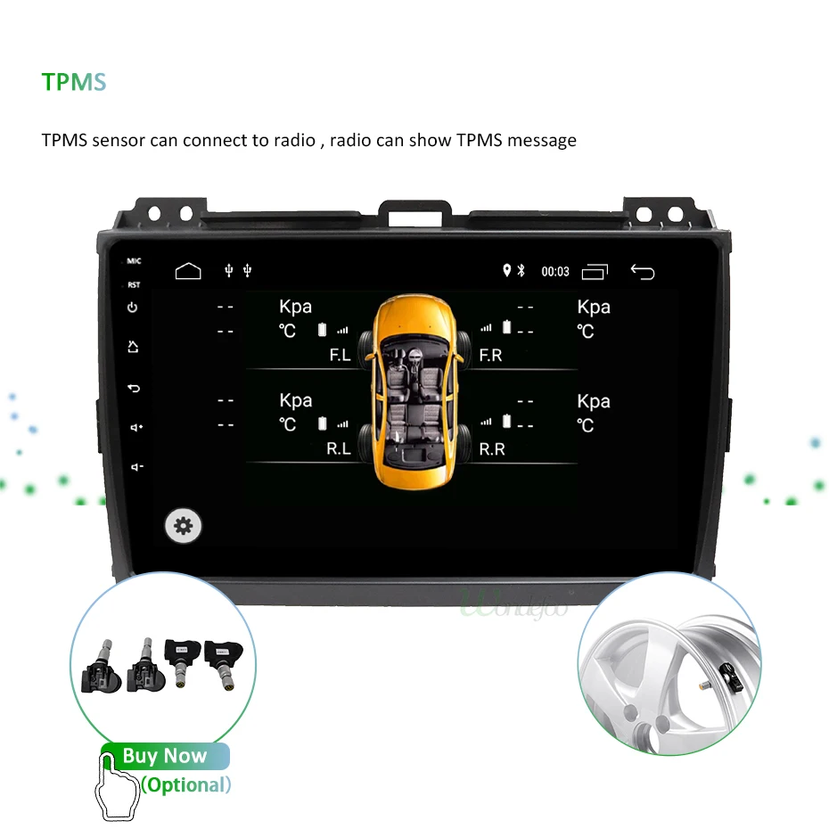 Top DSP IPS Android 9.0 Car GPS Radio for Toyota LAND CRUISER Prado 120 Lexus GX470 Multimedia Screen Build in 4G MODEM Slot No DVD 24