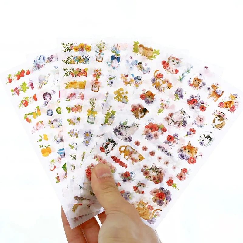 6 Pcs/set Cute Cats Flowers Cartoon Animals Sticker Pvc Cartoon Stickers Diary Sticker Scrapbook Decoration Toy Stickers 6 Pcs/set Cute Cats Flowers Cartoon Animals Sticker Pvc Cartoon Stickers Diary Sticker Scrapbook Decoration Toy Stickers