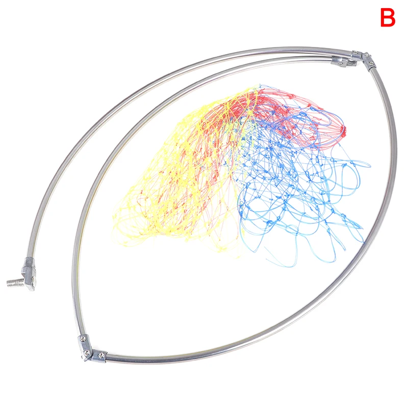 1 шт., большая круглая рыболовная сетка С клеевой проволокой, складная Сетчатая Сумка, переносная Выдвижная рыболовная сачок из нержавеющей стали - Цвет: B