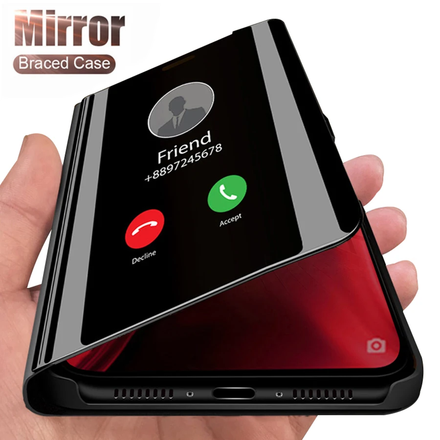 

Smart Mirror Flip Case For Xiaomi Mi 9T Poccophone F1 9 8 A2 Lite Play mi9T 360 Phone Case on For Xiomi Redmi Note 8 Pro 7 7A Go