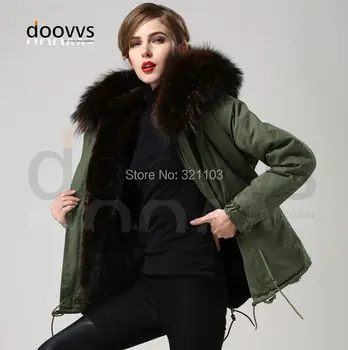 

TOP quality new 2016 winter jacket coat women's parkas army green Large raccoon fur collar hooded woman outerwear loose clothing