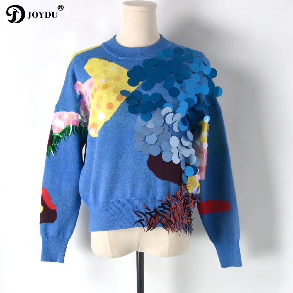 Luxury Brand Sequins Runway Oversize Sweater for Women 2018 New Fashion ...