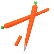 2 шт креативные милые черные заправки простая ручка, письменные принадлежности корейский персонализированные подписные гелевые студенческие ручки морковь на водной основе ручка