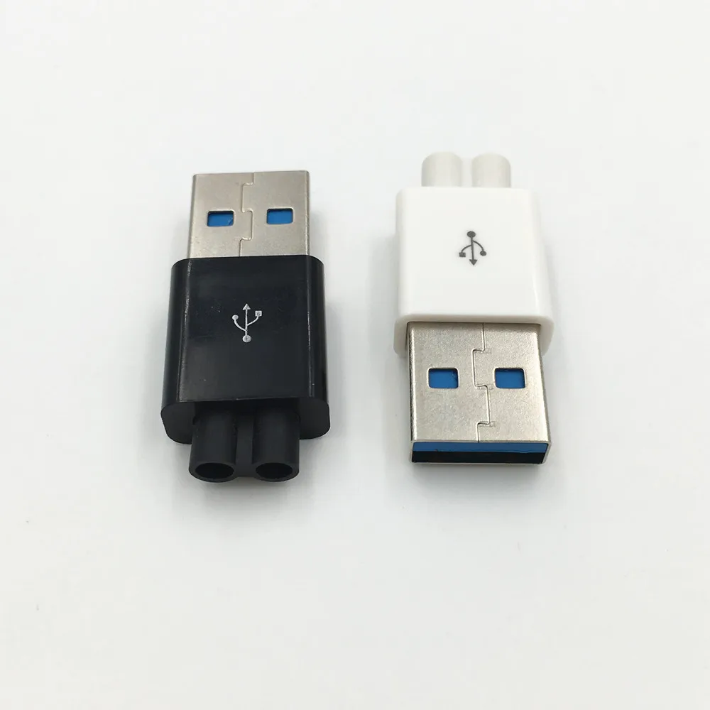2 комплекта DIY USB 3,0 A штекер 4Pin тип сварки разъем 3 в 1 разъем пайки адаптер Белый Черный два отверстия