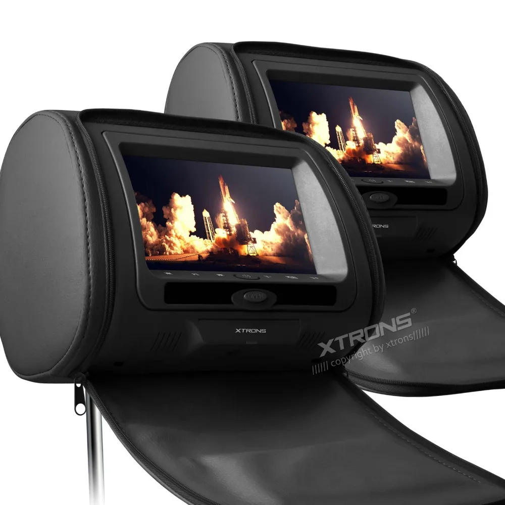 Excellent 2x7" Black Color (Grey & Beige Optional) Headrest Car DVD Car Headrest Monitor with DVD Buit-in IR& FM Transmitter 2