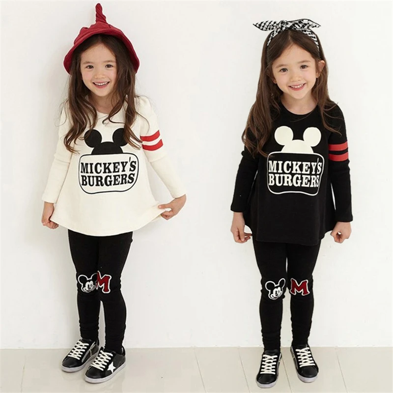

Children Mini Mickey Clothing 2019 Spring Autumn Girls Clothes shirt+Pant 2pcs Outfits Kids Sport Suit For Girls Costume Sets