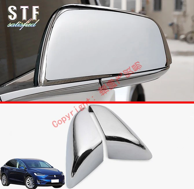 

ABS Chrome Side Mirror Cover Trim For Tesla Model X 2018 2019 Car Accessories Stickers
