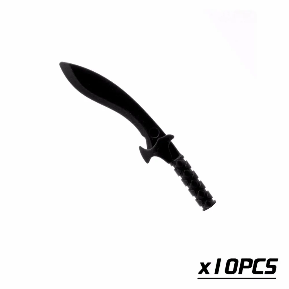 

10pcs/lot WW2 Military Saber MOC Bricks Weapons Sword Machete Part Building Blocks Toys for Children