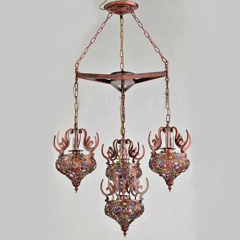 Morocco Bohemian Mediterranean Arab Southeast Asia Man Restaurant pendant light Crystal Single Head Pendant lamp WL5051511 southeast asia