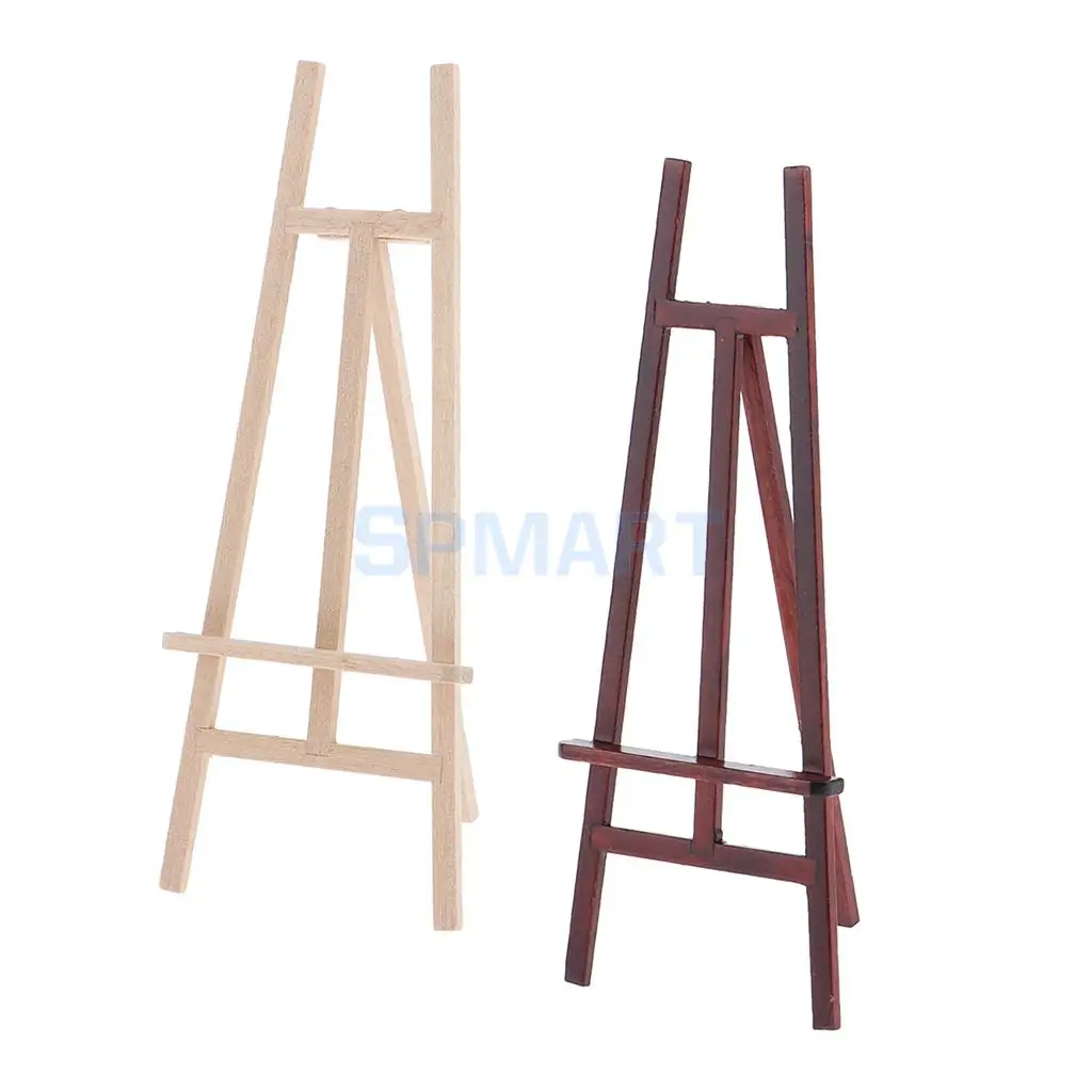 Art Supplies Miniature Wooden Craft Photo Display Easel For 1/12 Dollhouse Outdoor Garden Ornament