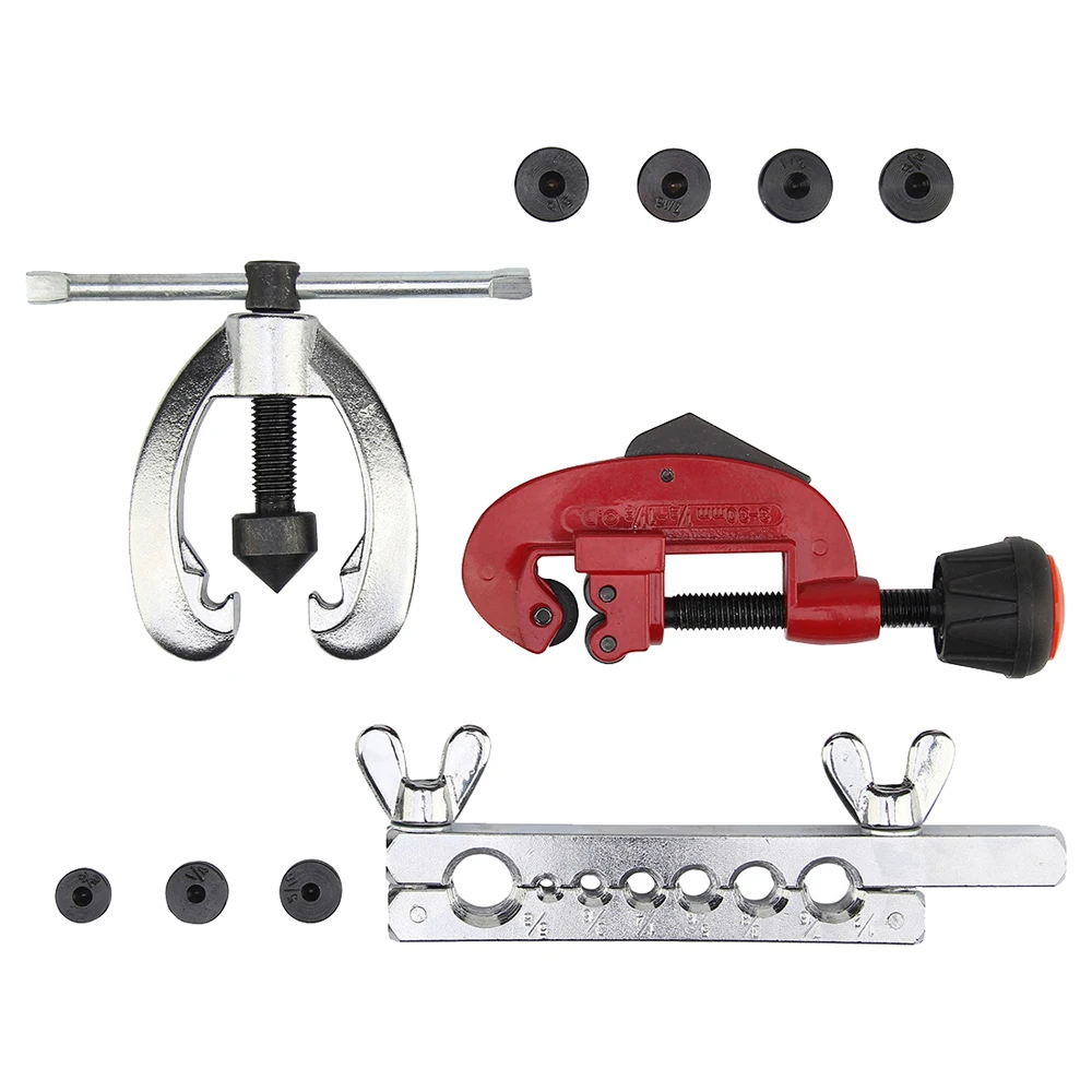 

Tube Reamer Flaring ToolsCopper Brake Fuel Pipe Repair Double Flaring Dies Tool Set Clamp Kit Tube Cutter
