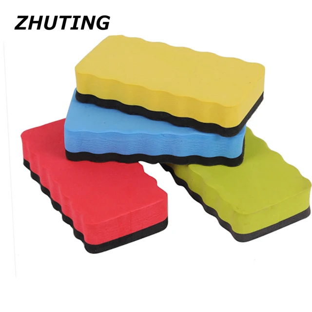 12pcs magnetic blackboard eraser foam eraser powder chalk whiteboard