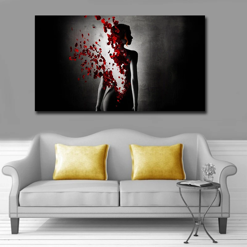Canvas Art Posters Abstract Nude Woman Canvas Painting Wall Art Picture Bedroom Decoration No Frame