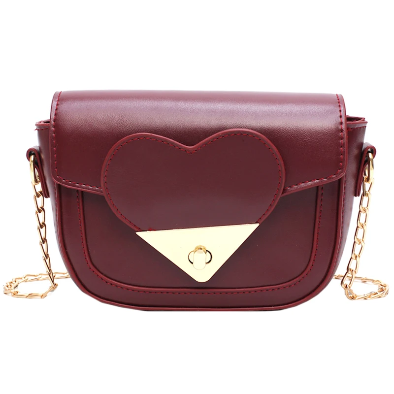 

Heart shape cover Women Bag Leather Handbags PU Shoulder Bag Small Flap metal strap Crossbody Bags for Women 2019 Messenger Bags