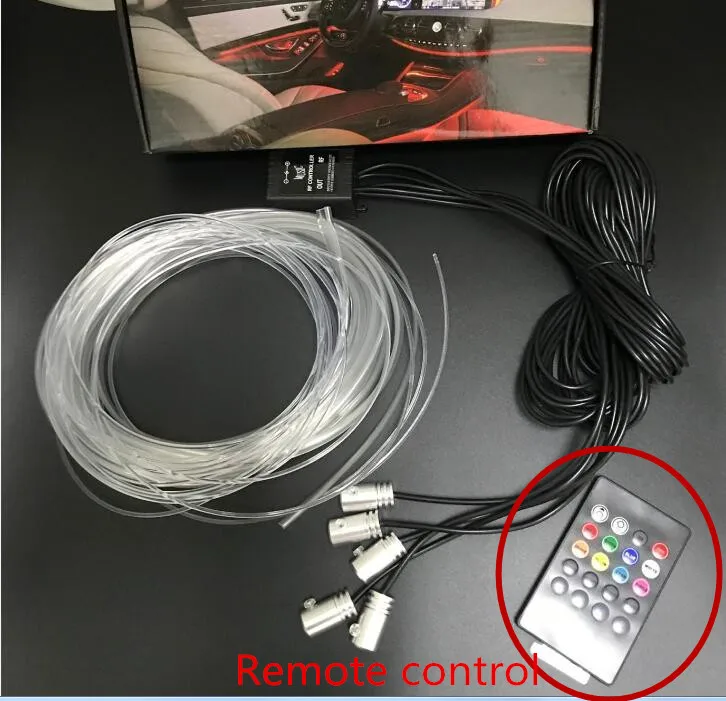 Набор 1 Набор красочный RGB светодиодный неоновый EL светильник для салона автомобиля декоративная лампа для приборной панели - Испускаемый цвет: 6M Remote control
