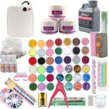 Акриловый маникюрный набор для маникюра, 36 Вт, УФ-лампа, 12 шт., блестящая пудра, украшение для ногтей, акриловая кисть, набор инструментов для маникюра, маникюрные наборы