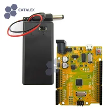 UNO R3 for Arduino ATmega328P Development Board Improved Version UNO R3 + Portable 9V Battery Case