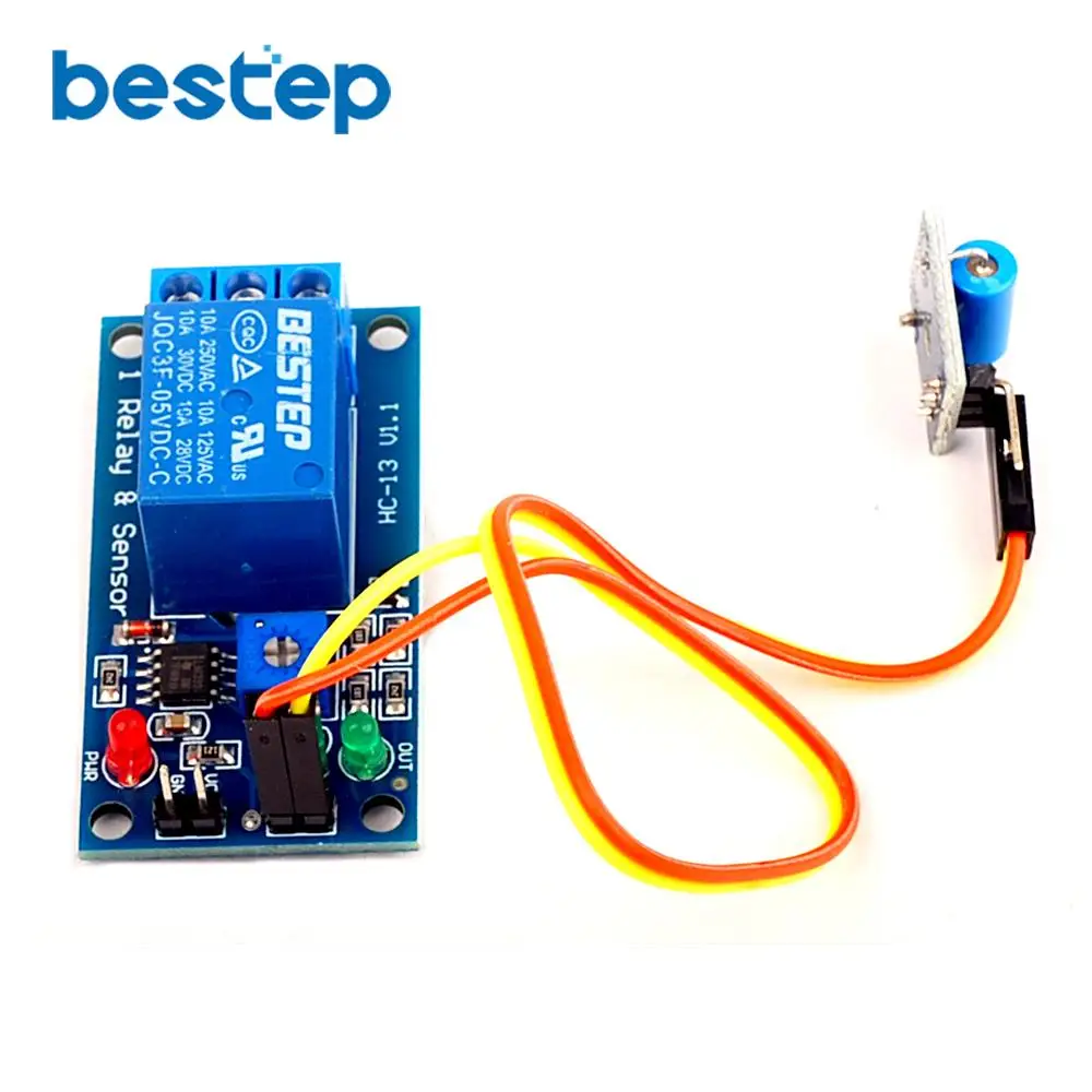 

5V 12V Normally Closed Vibration Sensor Module Plus Relay Module 2-in-1 Module Alarm Triggered Vibration Module
