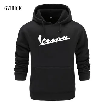 

Free shipping 2019 Spring New Hoodies men/women Vespa print Hoodies Sweatshirts Motorcycle Casual Winter Hooded Jackets