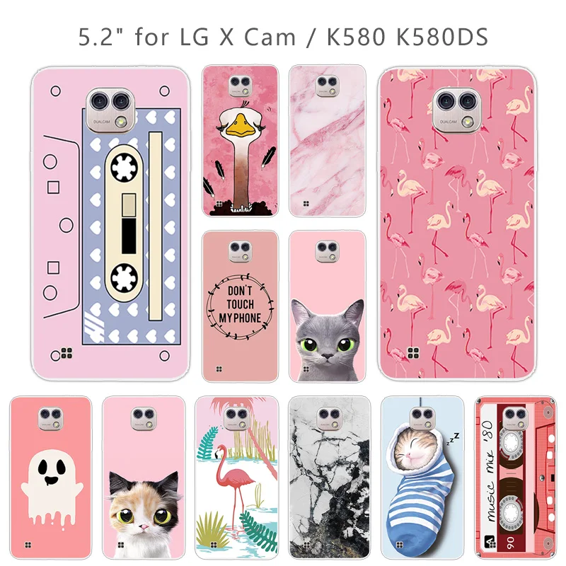 

Cases for LG X Cam K580 K580Y Xcam K580 K580DS 5.2 Inch Cases Soft Silicone Clear TPU Pink Cover Skin for Lg X Cam K580