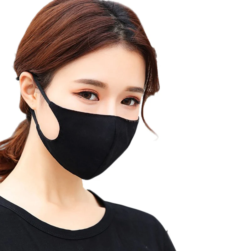 1 шт., черная маска для рта Kpop, дышащая, для мужчин, женщин, хлопковая маска для лица, моющаяся, против пыльцы, аллергия, солнцезащитная, Пылезащитная, для рта - Цвет: Female Black