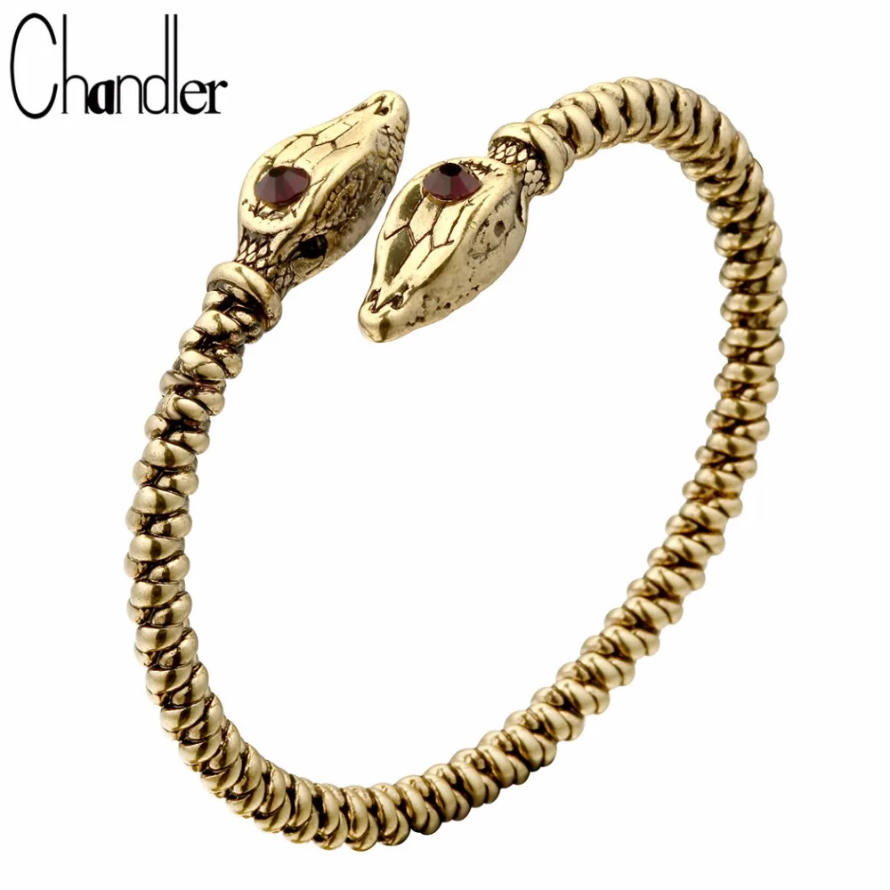Chandler Gold color Jormungandr Snake Viking Bracelet & Bangle Nail