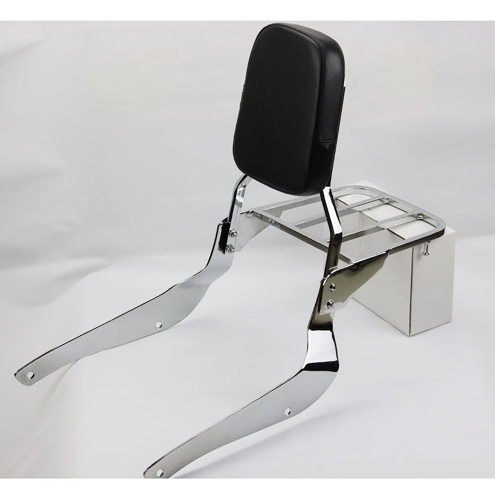 Motorcycle Rear Passenger Backrest Sissy Bar w/ Luggage Rack For SUZUKI