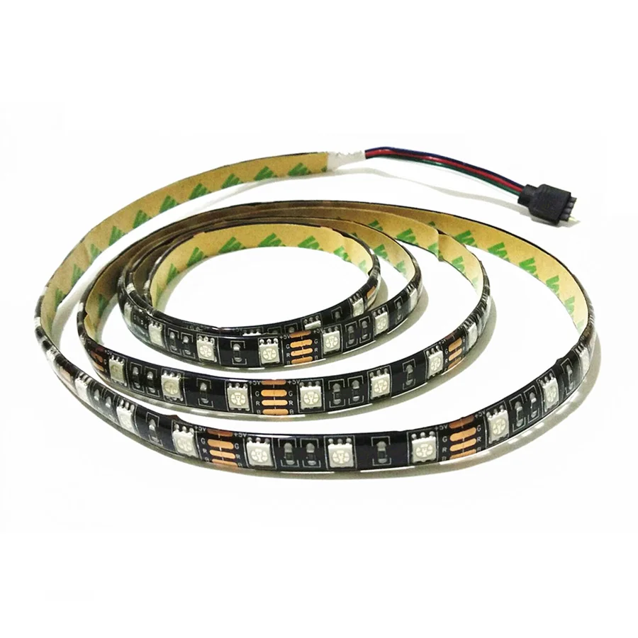 Светодио дный светодиодный свет черный PCB DC 5 В в 5050 SMD RGB USB кабель светодиодные ленты свет ТВ ПОДСВЕТКА ленты лампы дистанционное управление