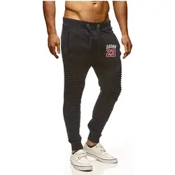 2019 Новый мужская Бег Штаны повседневные штаны Мужская спортивная одежда с модным принтом плавки плиссированные пот Штаны штаны