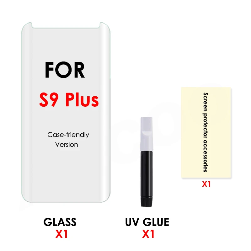 Akcoo S9 Plus Защитная пленка для экрана из ультрафиолета для samsung Galaxy note 8 9 Защита экрана S7 S8 plus пленка из закаленного стекла - Цвет: For S9 Plus
