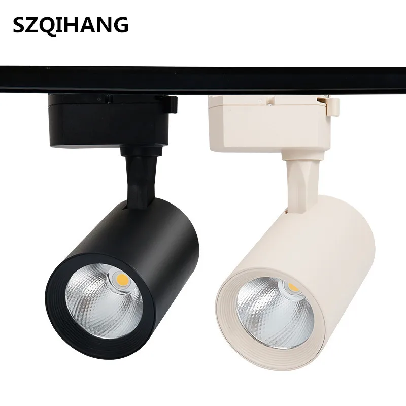 

20W 30W White Shell/Black Shell COB Led Track light aluminum Ceiling Rail Track lighting Spot Rail Spotlights AC85-265V
