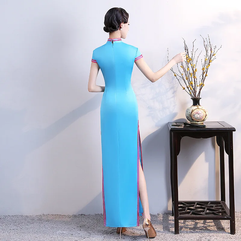 Старый Шанхай плюс размер 5XL Формальные Cheongsam Сексуальные Макси Вечерние Платья Восточный вечер платье китайские женские длинные высокие