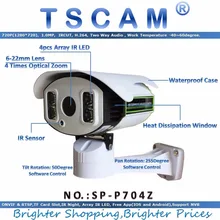 new TSCAM SP-P704Z 6-22mm Optical Zoom ONVIF PTZ Network IP Camera Outdoor 720P HD with TF Micro SD Slot Pan/Tilt