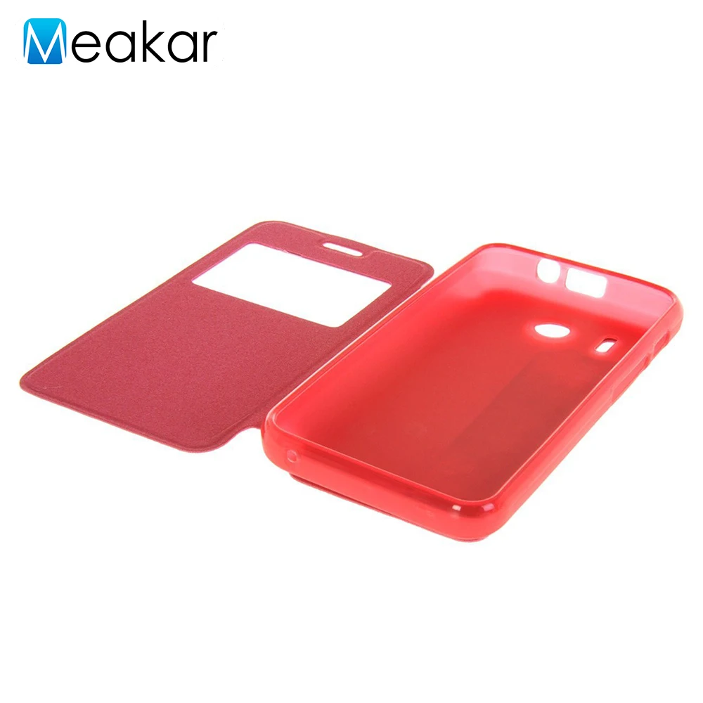Чехол для Huawei Ascend Y320 задняя крышка из искусственной кожи с окошком Y320|case for huawei