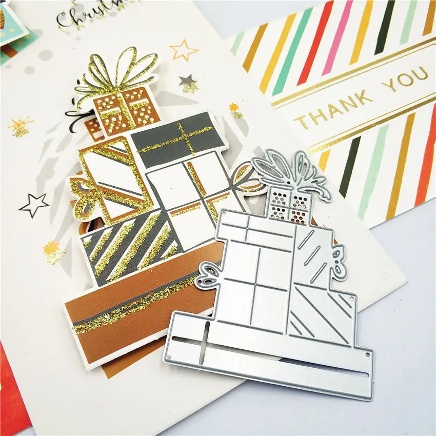 

Gift Box Shapes Metal Cutting Dies Stencils Scrapbooking Dies Christmas Holiday Card Paper Card Paper Embossing Craft