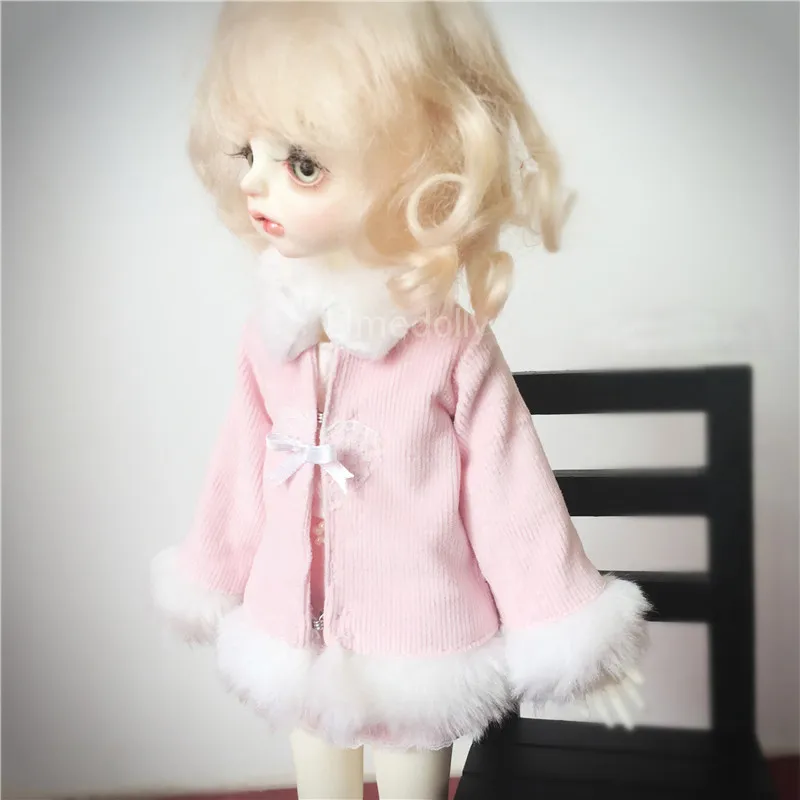 1 комплект милая розовая кукла Blyth одежда зимнее пальто + платье для Azone Licca 1/6 BJD 1/8