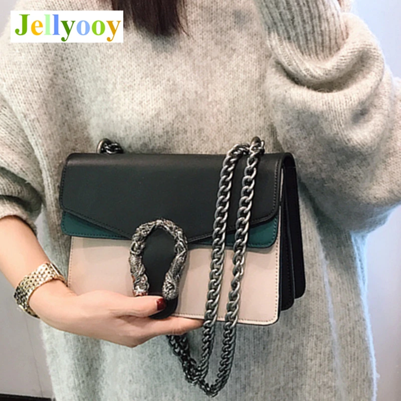 

Luxury Brand Chains Shoulder Bag for Women Famous Designer Lock Messenger Bag Women Leather Bag Hit Color Handbag Clucth Channel