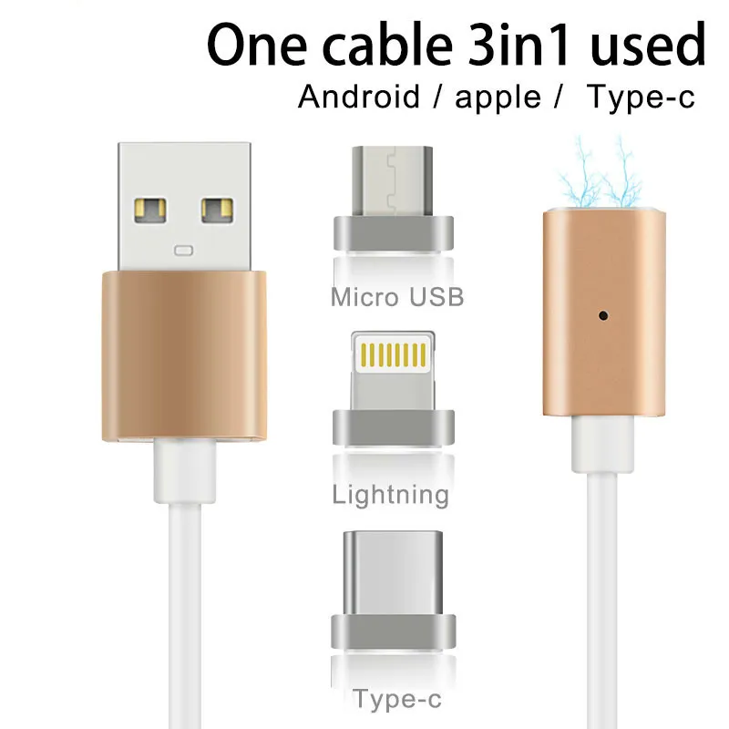 

Strong Magnetic Charger Cable Fast Charging Data USB Magnet Cable for Apple iPhone/Micro-USB/Type-C