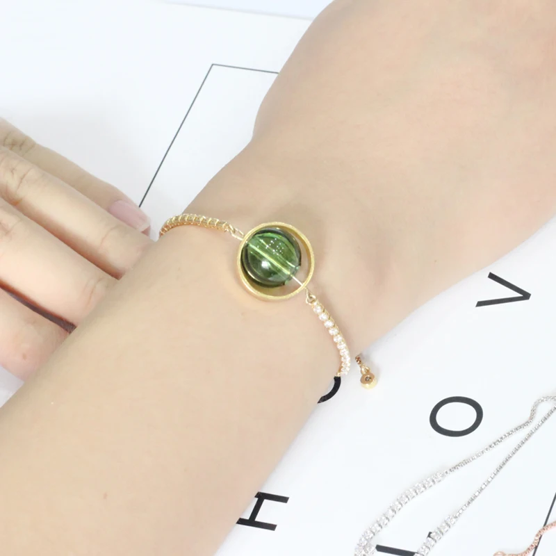 

1PC Silver/Gold Bracelet Chain with diffuser Hole Murano Glass Essential Oil ball Perfume Bracelets For Women