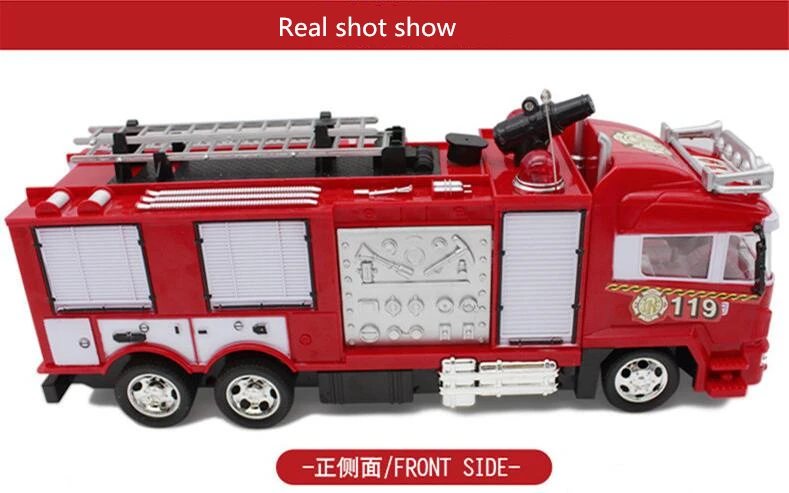 4ch Моделирование RC пожарная машина игрушки с музыкой и светильник детские игрушки для грузовых автомобилей RC подарки RC инженерный автомобиль дистанционного управления