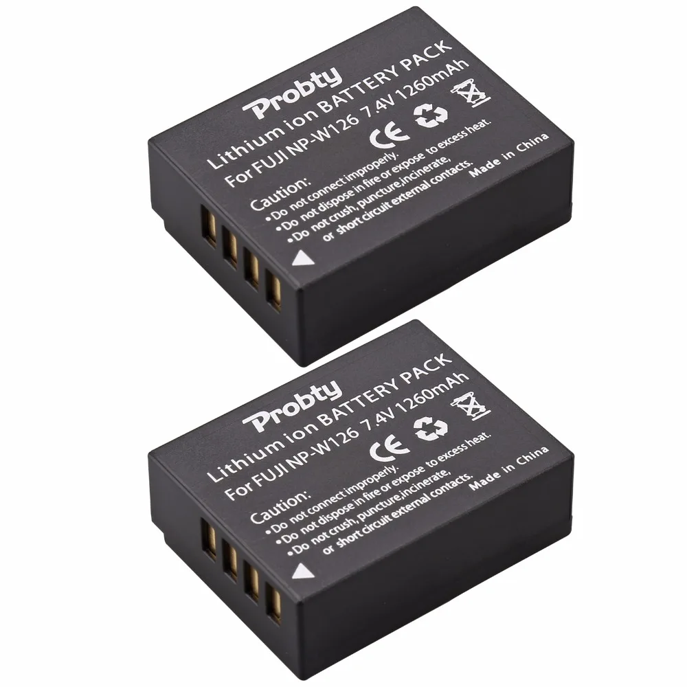 2Pcs Probty Np-W126 Np W126 Batteria Per Fujifilmx100F X-T10 X-T20 X-Pro1 X-Pro2 Hs30Exr Hs33Exr Hs35Exr Hs50Exr X-A1 X-A2