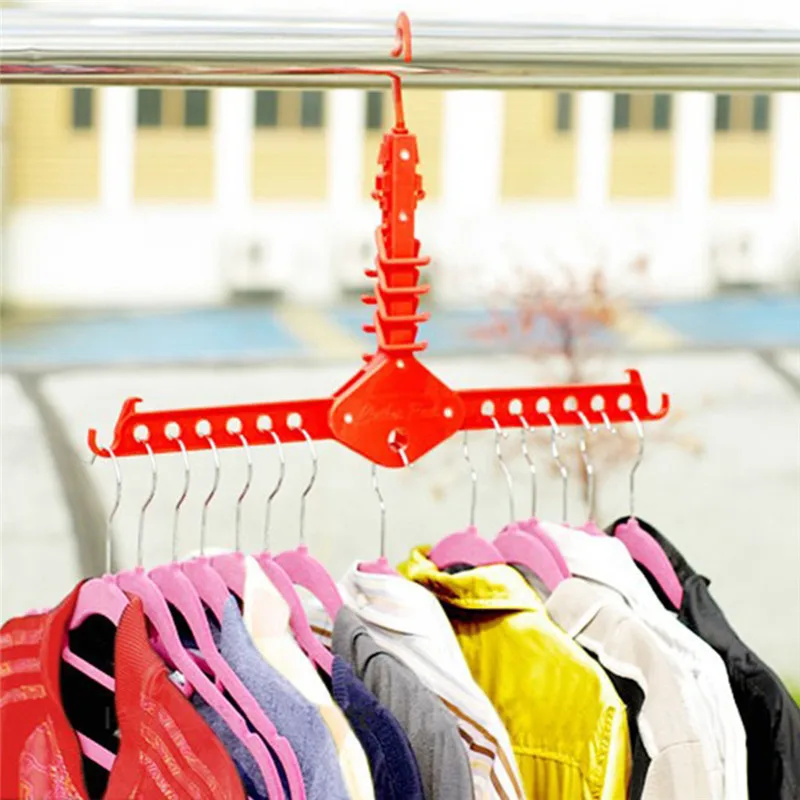 

Dropship 1 PCS Dual Foldable Clothes Drying Rack Space Saving Clothes Hanger Magic Clothes Rack Hanger Drying Rack