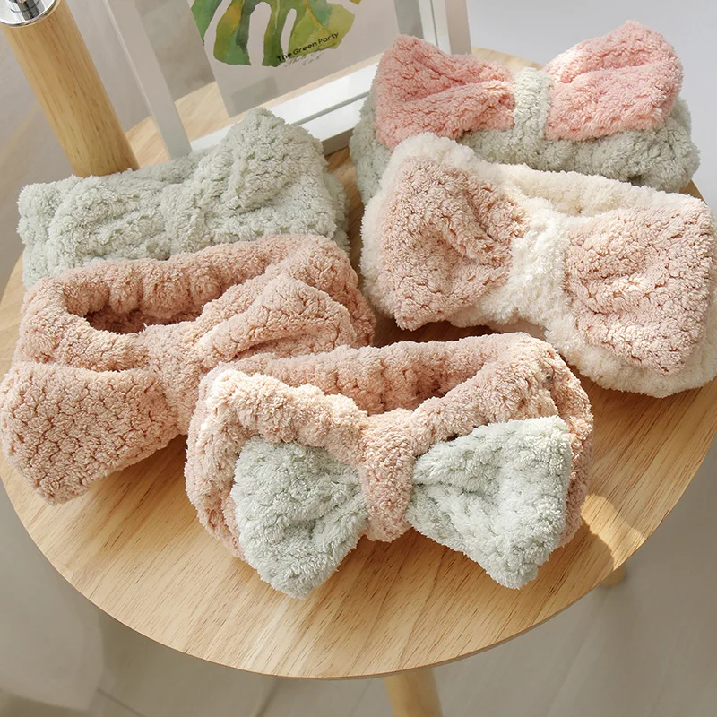 

Soft Lovely Bowknot Hair Band Facial Mask Hair Band Cute Cartoon Baby Bands Girl Women Hair Bands Wash Face Hairband